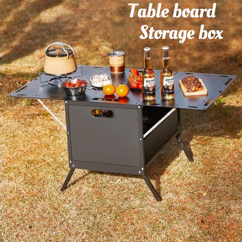

Outdoor Folding Storage Box Aluminum Alloy Stable Multi-functional Nature Hike Storage Boxes Portable Durable Camping Supplies