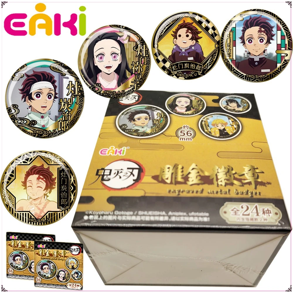 

Original Eaki Demon Slayer Anime Peripheral Characters Engraved Metal Badge Rare Limited Collection Brooch Bag Accessories Gifts