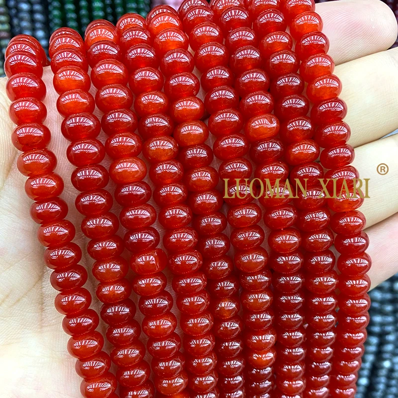 5x8MM Abacus AA Agates Dark Red Natural Stone Rondelle Loose Spacer Beads for Jewelry Making Diy Bracelet Charms Accessories