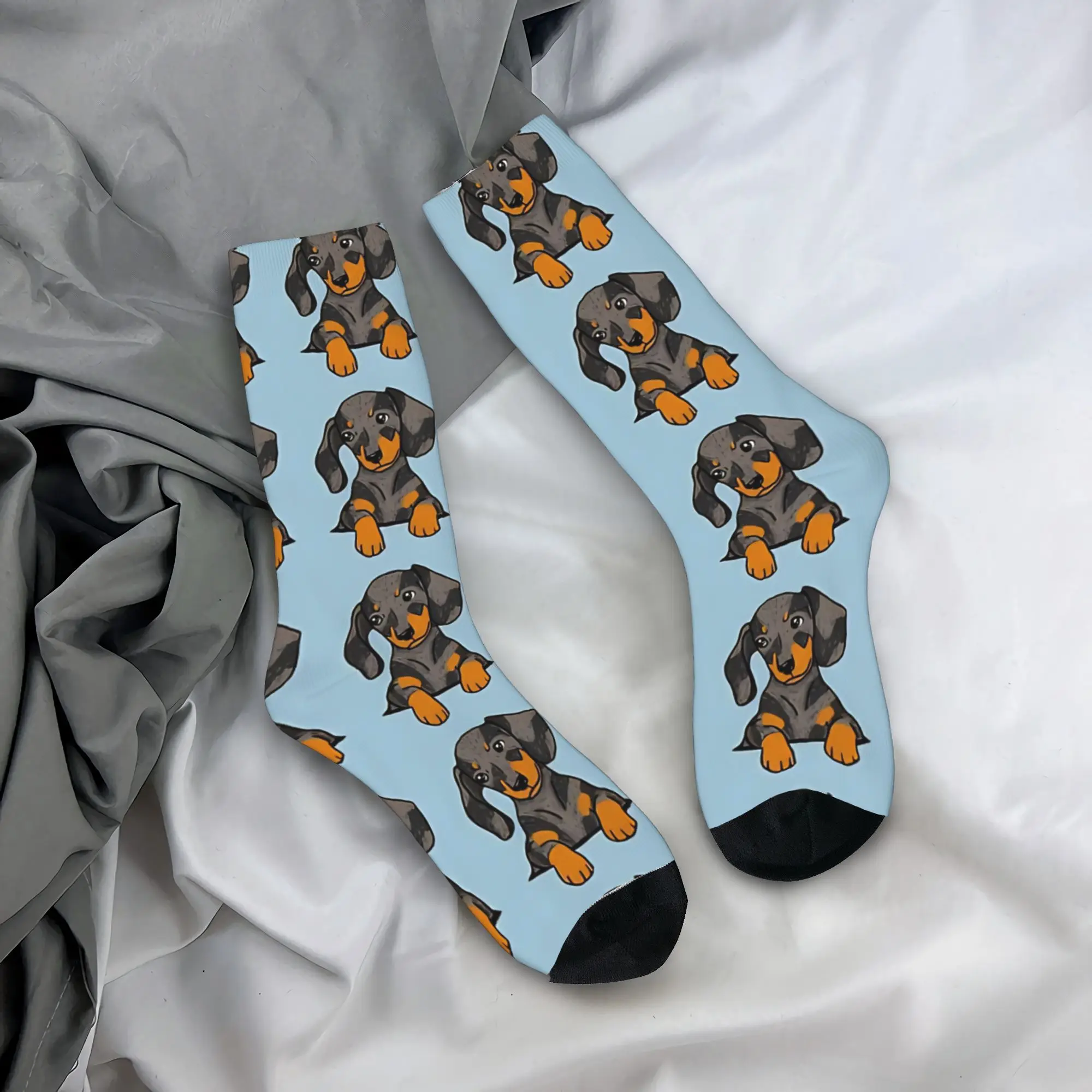 

Носки с принтом щенка таксы Dapple Dachshund, антибактериальные носки для пар, удобные зимние готические велосипедные носки