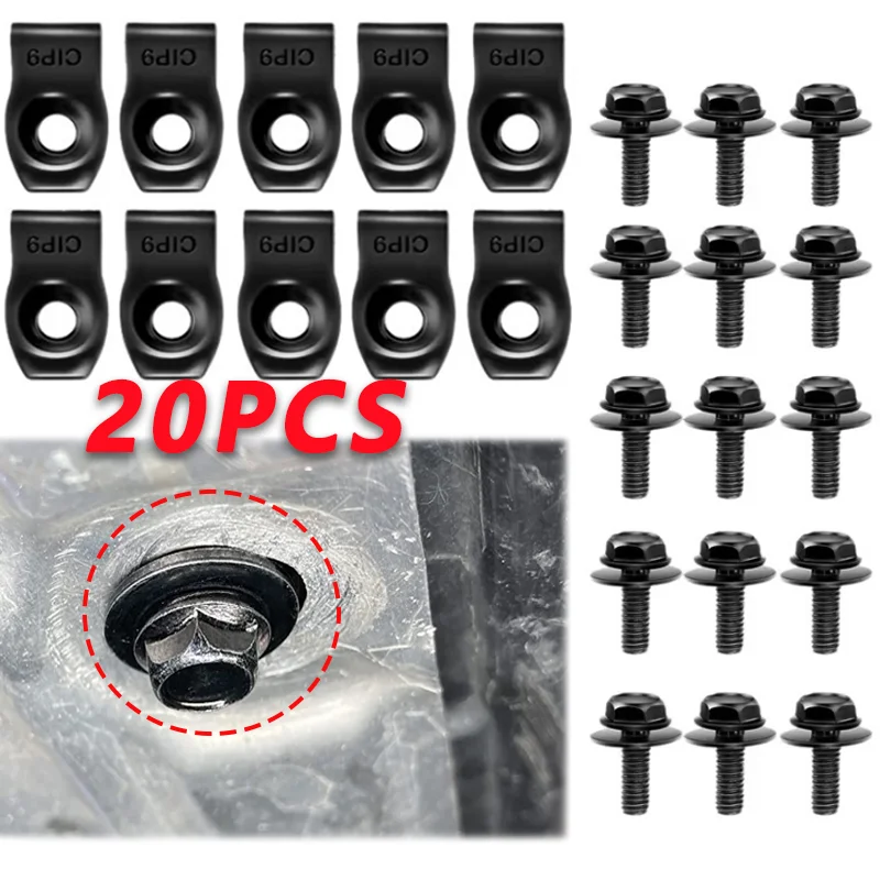 

Automotive Self-tapping Screws U-clamp Car Body Bolts M6 Engine Cover Bumper Fender Liner Retainer Fastener Rivet Screws