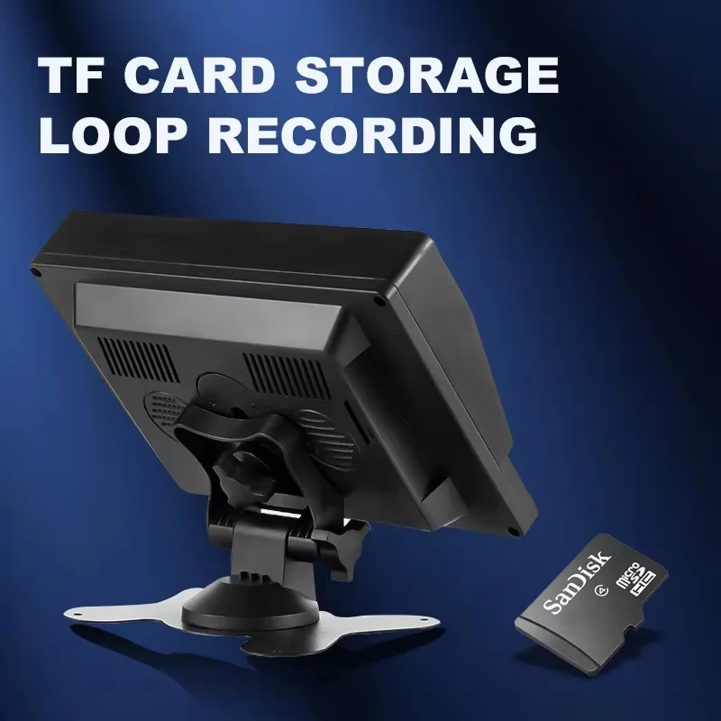 7 Inch 2-Channel DVR IP68 Reverse Camera 1080P AHD Parking Monitoring System TF Card Recorder 2 PCS Driving Monitor for Trucks