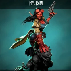 Anime Figures Fantasy Hellgirl 1/24 Scale 90mm Vertical Height Miniatures Resin Model Kit Unassembled and Unpainted Diorama Toys