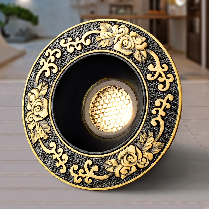 

Europe Luxury Brass Led Spot Lights 6W 8W 10W 12W For Hallway Foyer Living Dining Room Recessed Lamp Spotlights