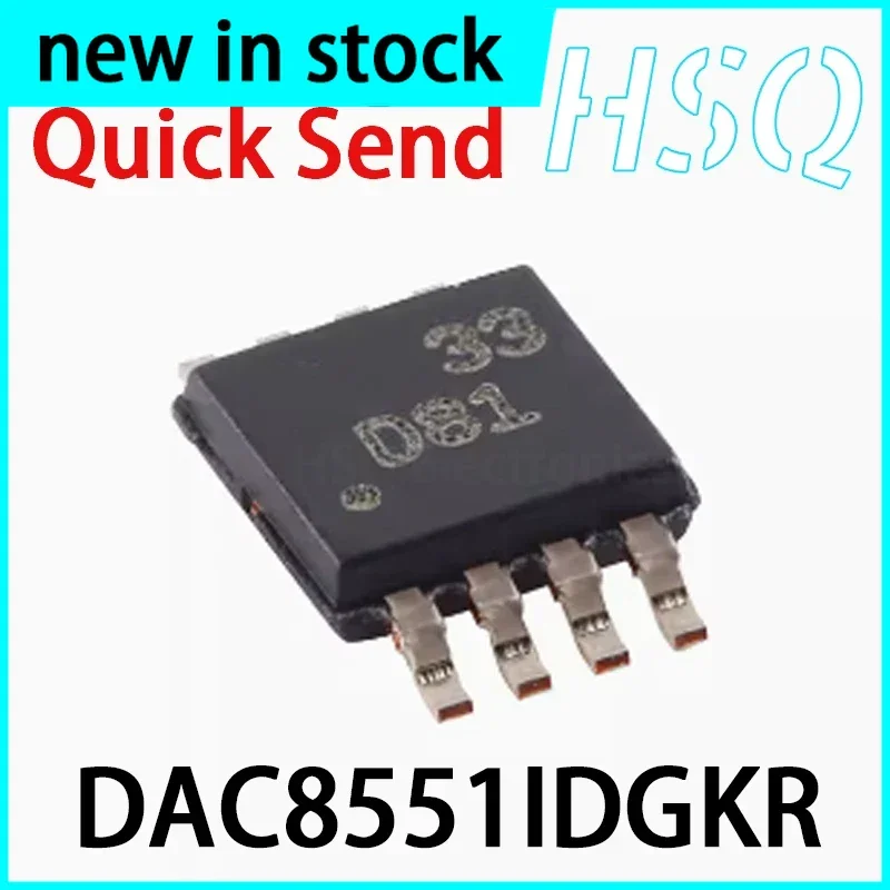 2PCS DAC8551IDGKR Screen Printed D81 VSOP-8 16 Bit Analog-to-digital Converter Chip in Stock