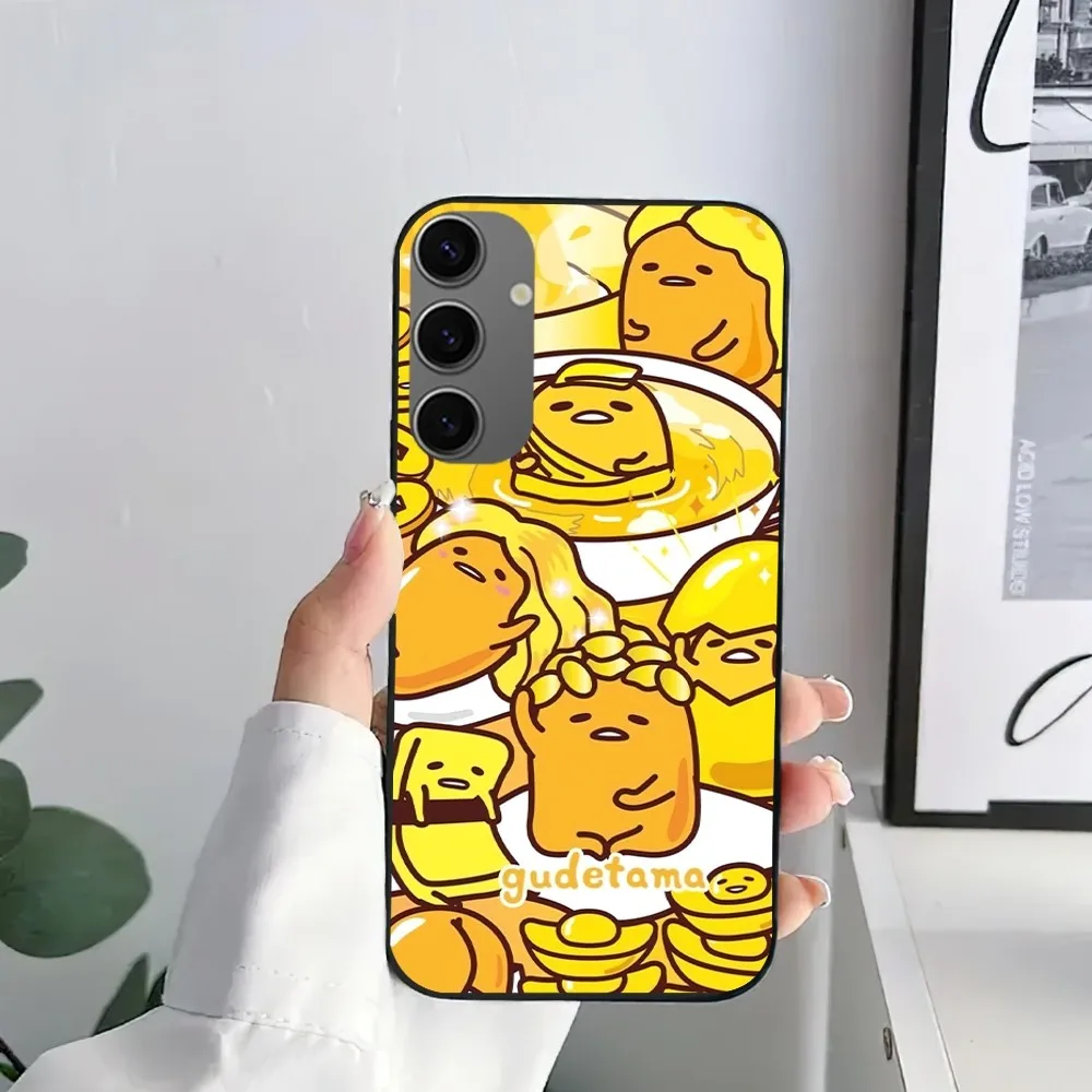 MINISO Sanrio Cartoon G-Gudetama Phone Case For Samsung Galaxy S21 S22 S23 S30 Note 10 20  Plus Lite FE ULTRA Shell