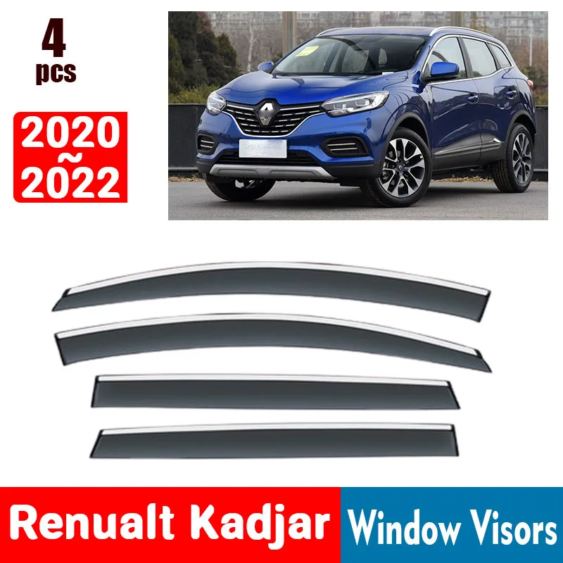 

FOR Renualt Kadjar 2020-2022 Window Visors Rain Guard Windows Rain Cover Deflector Awning Shield Vent Guard Shade Cover Trim