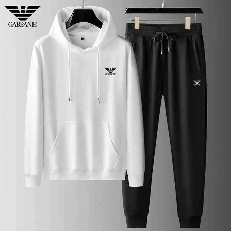 New Male Hoodie+Pants 2Pcs Jogging Sports Suit Casual Tracksuit Men Hooded Sweatshirt Outfit Spring Autumn Mens Sets Sportswear