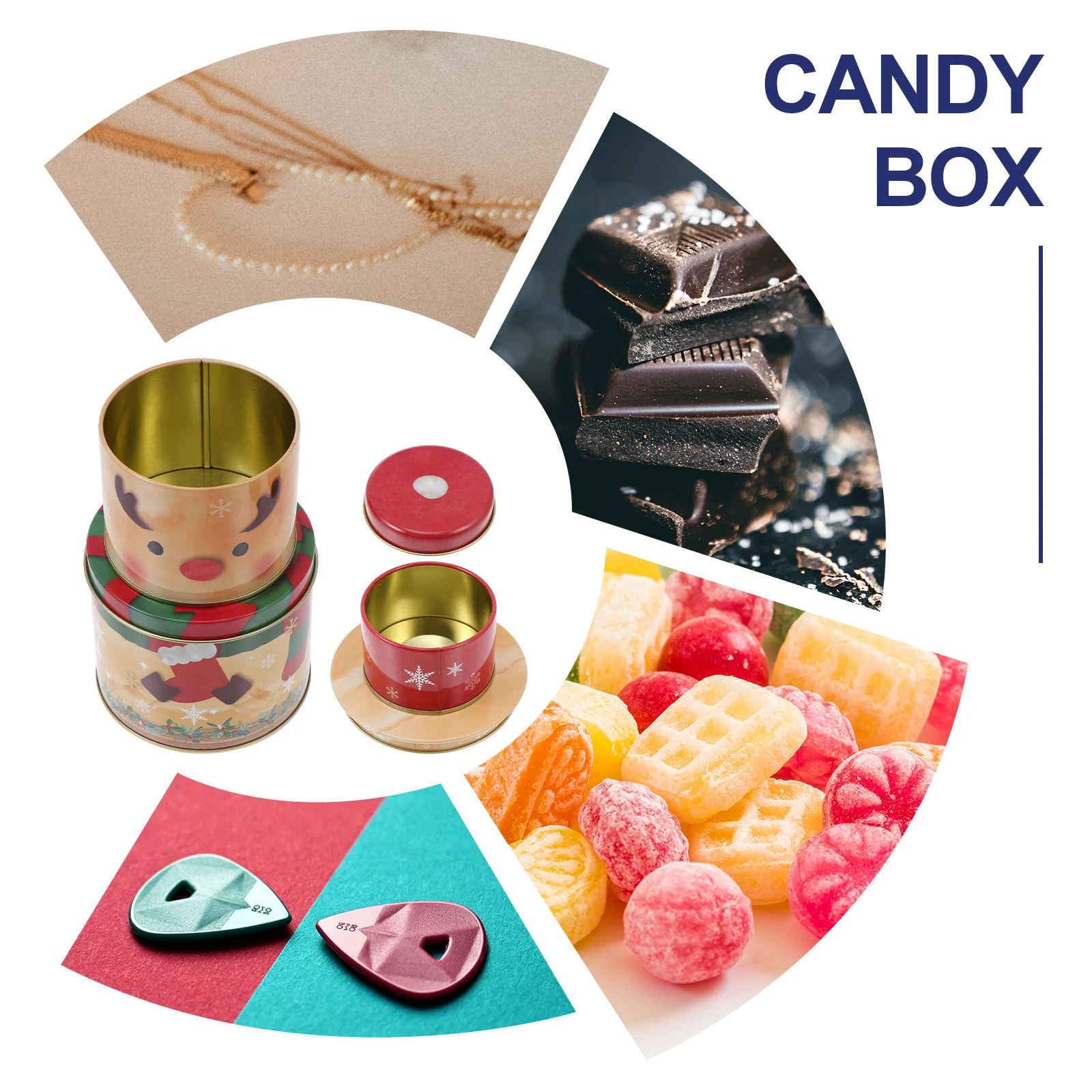 

Christmas Candy Tin Thank You Party Tins with Lids Cookie Boxes Containers Xmas