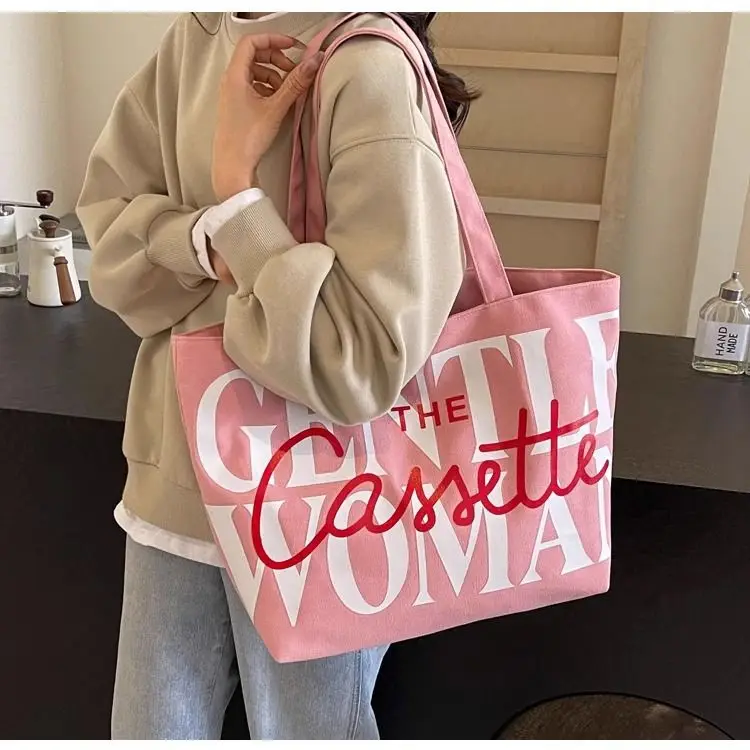

​​2025 Lazy Chic Canvas Tote Bag Oversized Stylish​