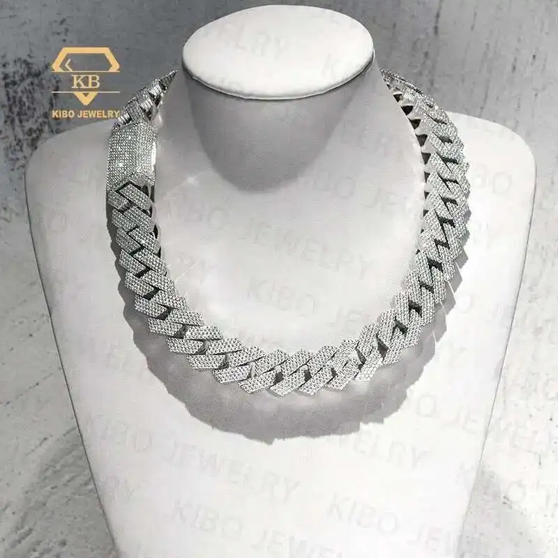 

Hip Hop Miami Cuban Link 20MM Thickness Solid 925 Silver Lab Diamond VVS Moissanite Cuban Link Chain
