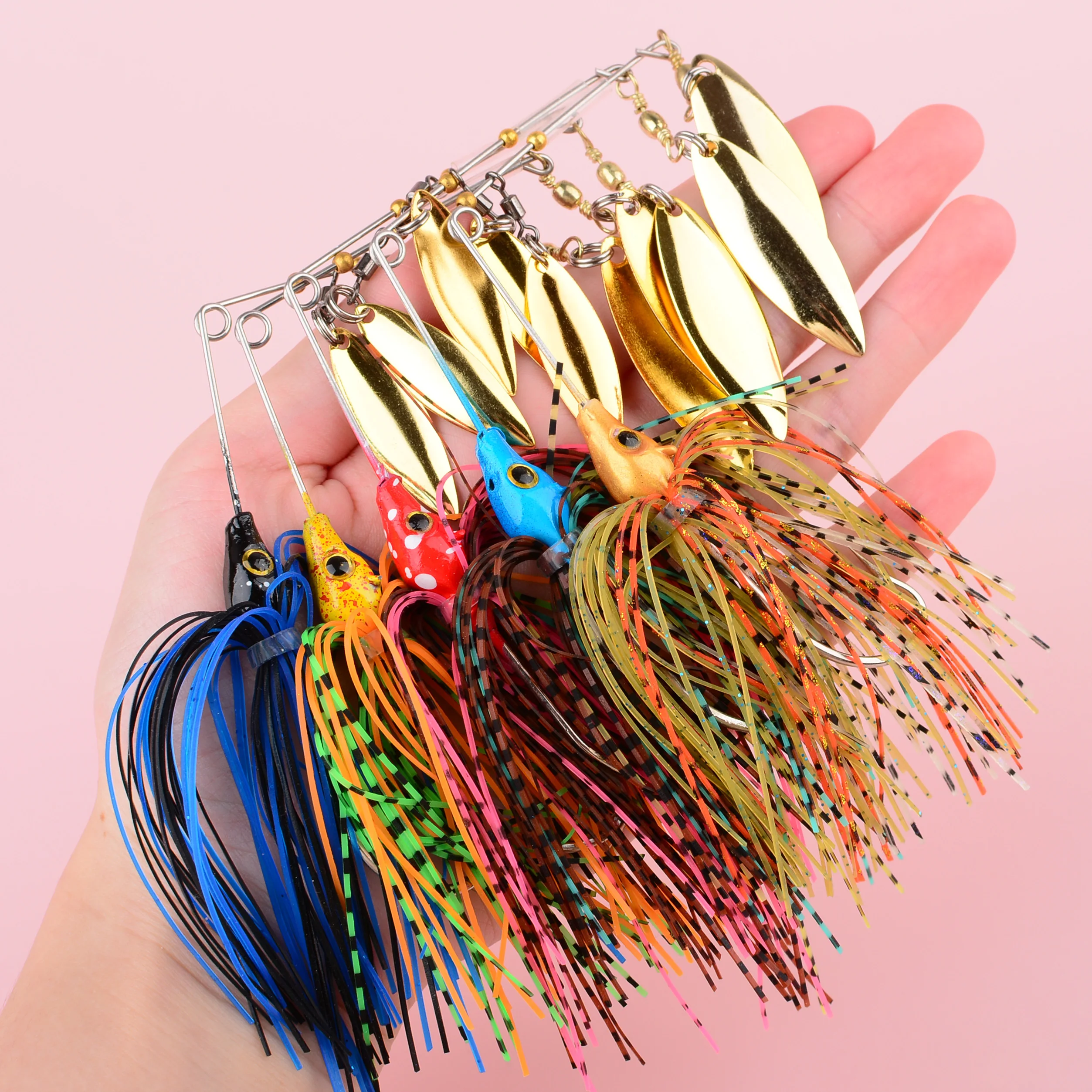 Señuelo Spinnerbait y wobbler para lucio con lentejuelas de metal