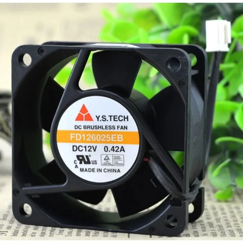New Fan for Y.S.TECH FD126025EB 12V 0.42A Double Ball Cooling Fan 6025 6cm 60*60*25MM