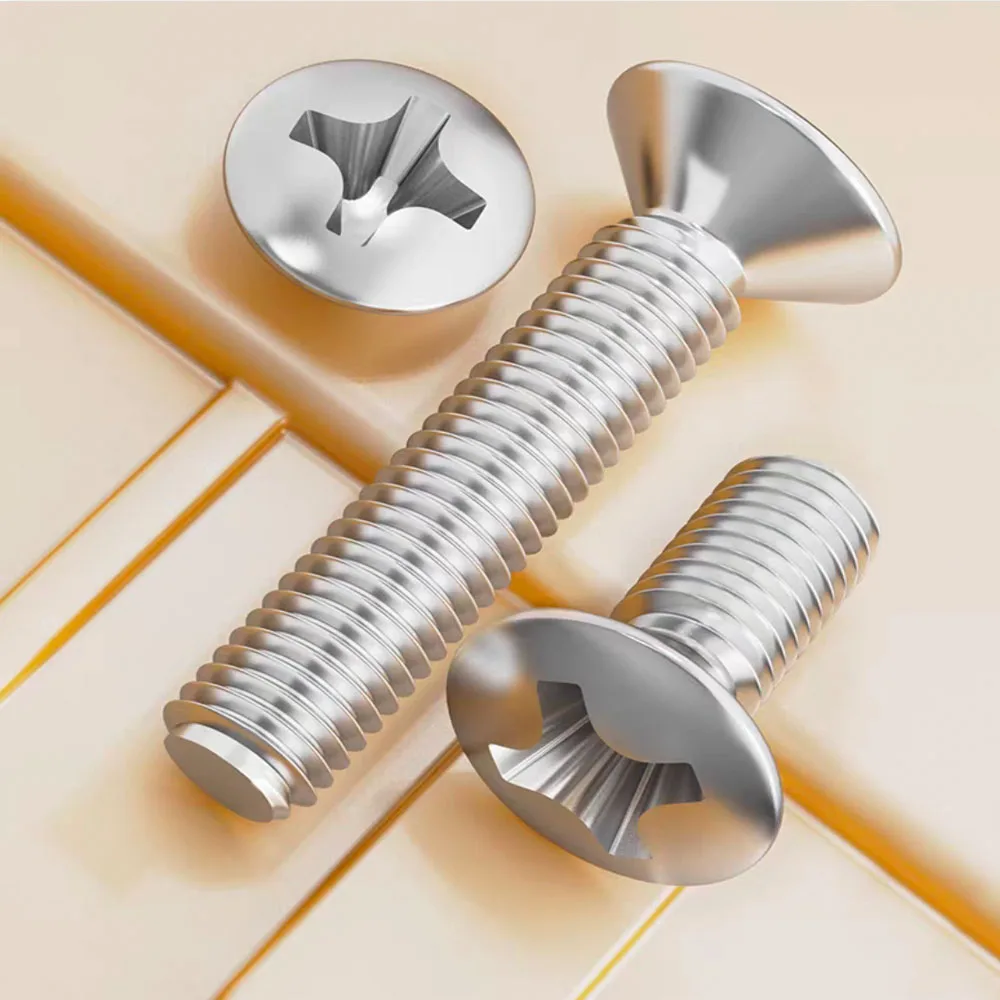 GB820 SUS304 Stainless Steel 6#-32 UNC  Phillips Raised Oval Head Screws Half Countersunk Salad Machine Bolts