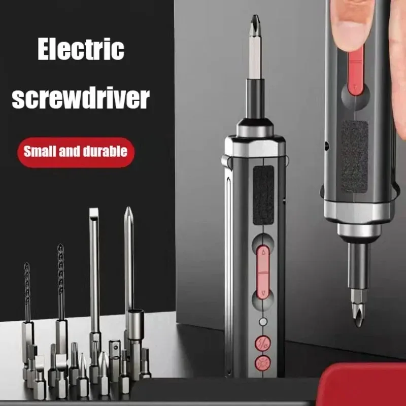 

Electric Screwdriver Cordless Rechargeable Power Screwdrivers Set Automatic Home Repair Tool Kit with LED Lights and USB Cable