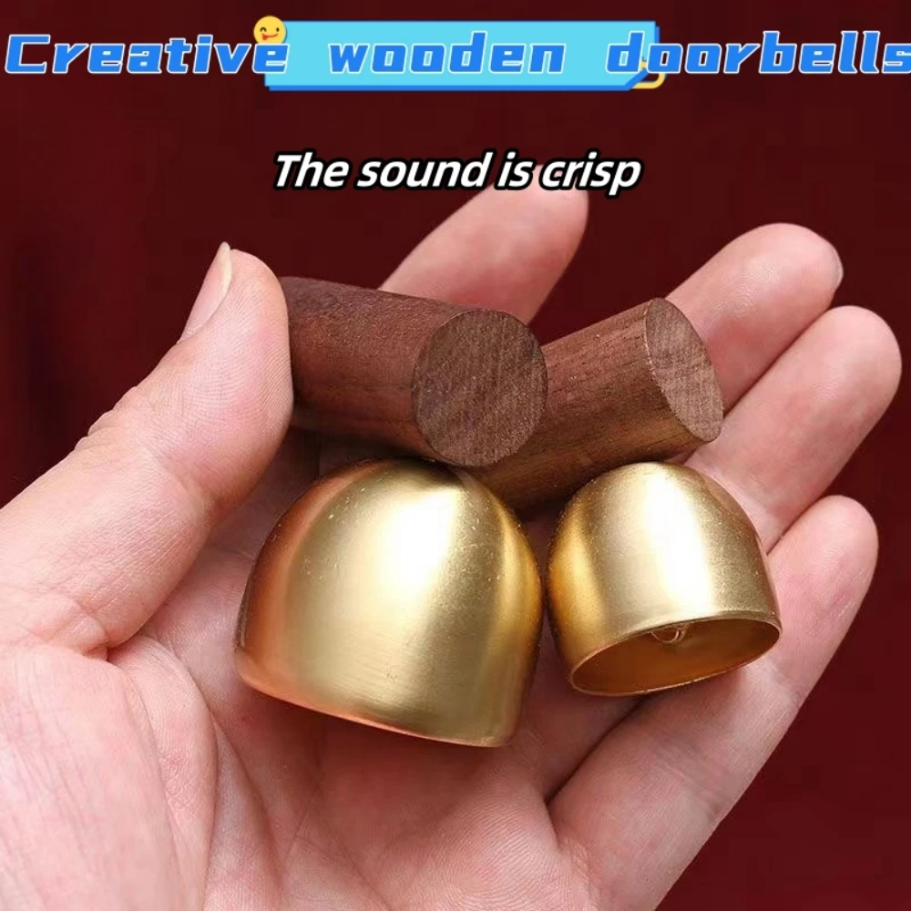 1pc, Creative Wooden Doorbell, Solid Wood Door Opening Bell, Refrigerator Bell, Store Entrance Bell, Creative Wind Chime,