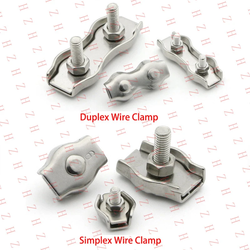 U+ Suitable For 1.2mm-8mm 304/A2 Stainless Steel Wire Rope Simple Grip Cable Clamp（Minimum order 10 pieces）