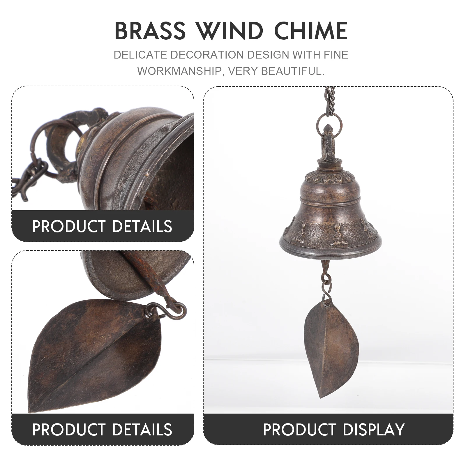 

Large Temple Bell Hanging Decoration Rustic Bells Warming Wind Chimes Doorbell