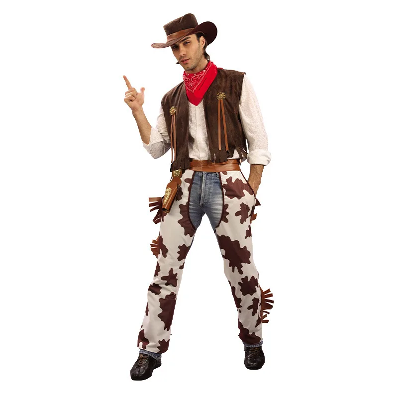 Adult Halloween Party Cowboy Cospaly Costume Men Women Cowgirl Cosplay Western Dress Suit Halloween Carnival Cosplay Costumes