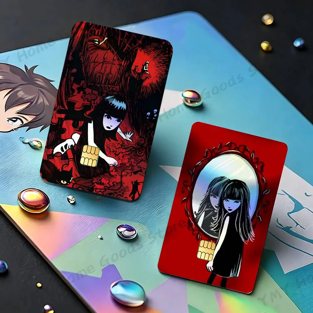 Cute E-Emily the Strange Holographic Laser Shinny Film Skin Cover Sticker for Debit Credit Card Bank Card