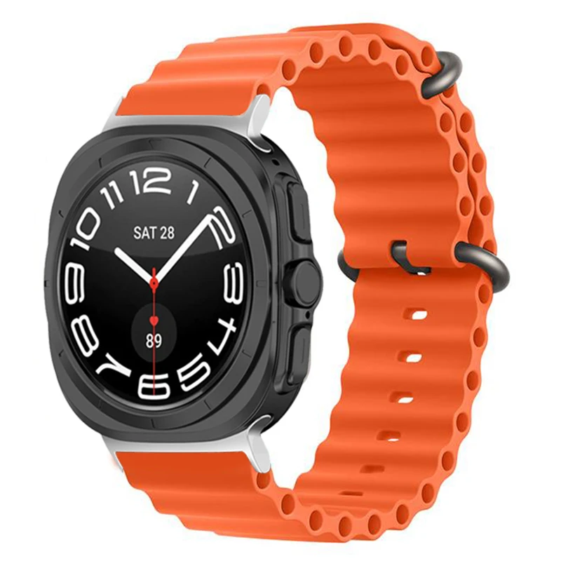 Ремешок силиконовый для часов Ocean, спортивный браслет для Samsung Galaxy Watch 7 Ultra 47 мм, 20/22 мм, 44 мм 40 мм