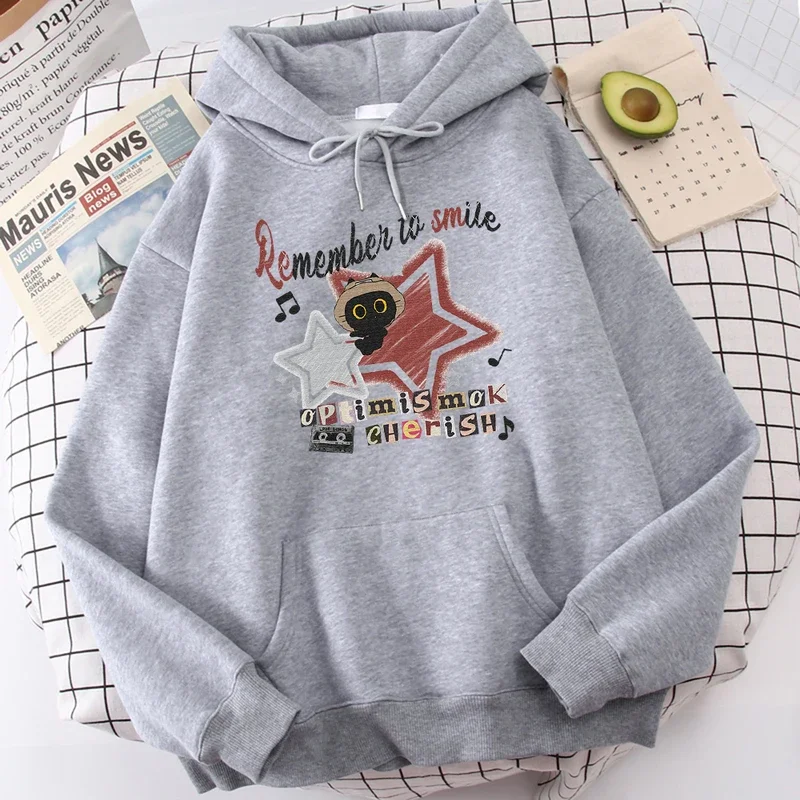 Remember To Smile Optimistic Slogan Man Hoodies Breathable High-Quality Hoody Graphic Casual Hooded Jacket Outdoor Pleasure Tops