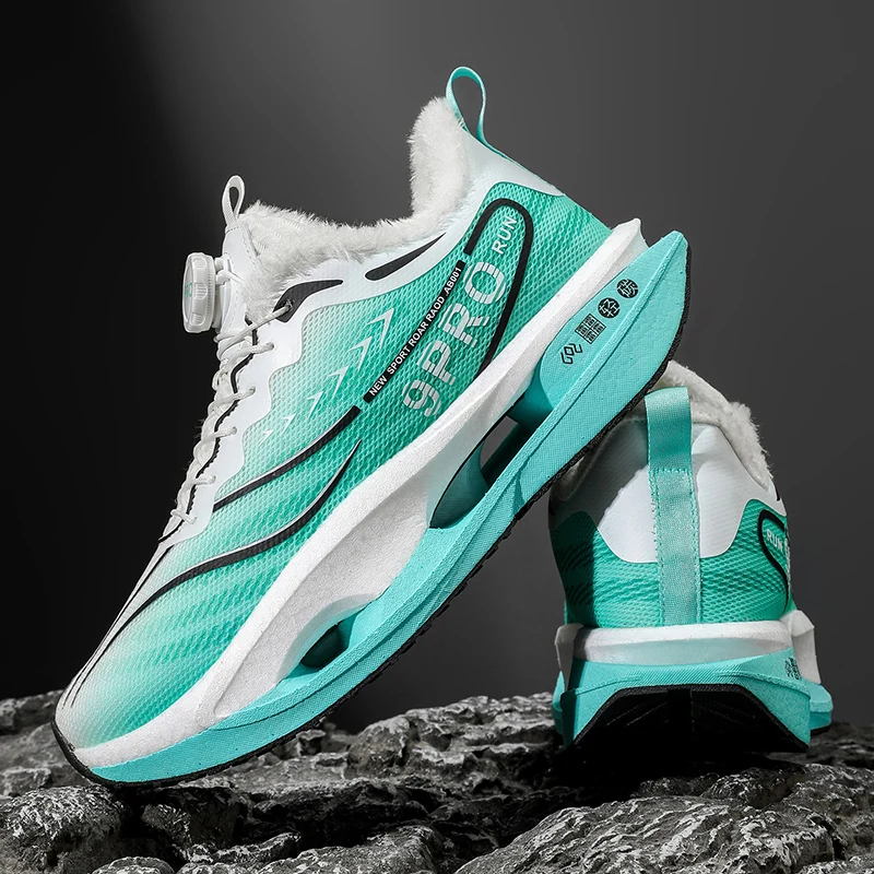 

Зимние спортивные кроссовки на открытом воздухе, мужские марафонские дышащие спортивные туфли, мужские плюшевые удобные женские спортивные кроссовки, мужская обувь