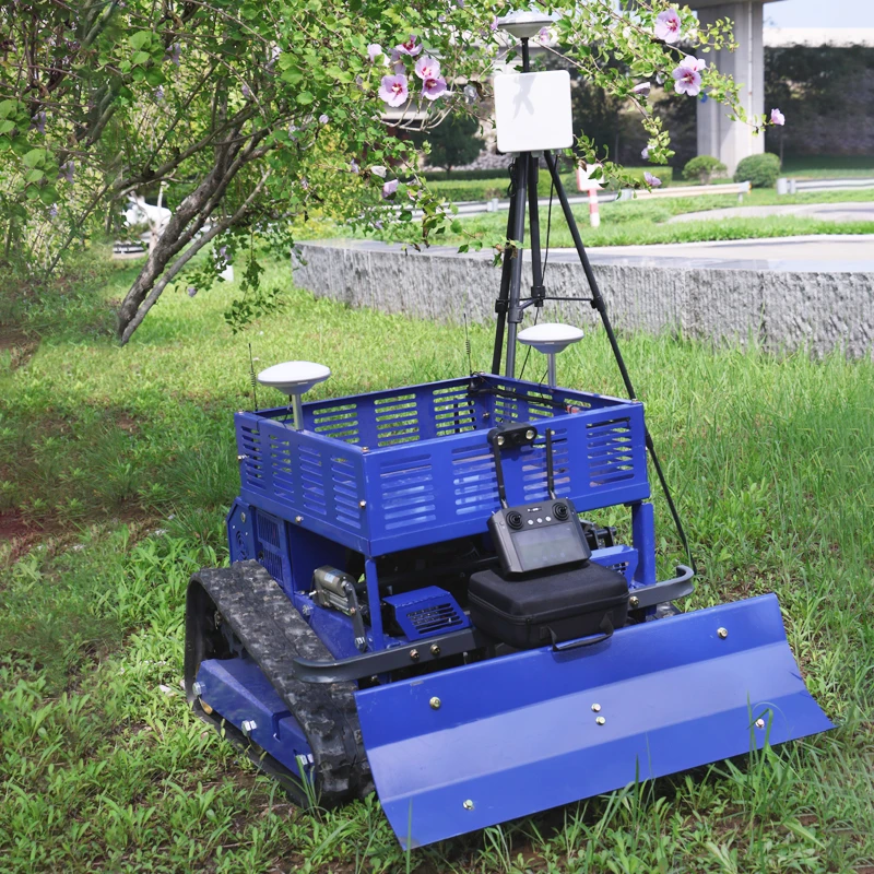 Customized Crawler Robot Lawn Mower New Home Slope Lawn Mower Offset Design with gps