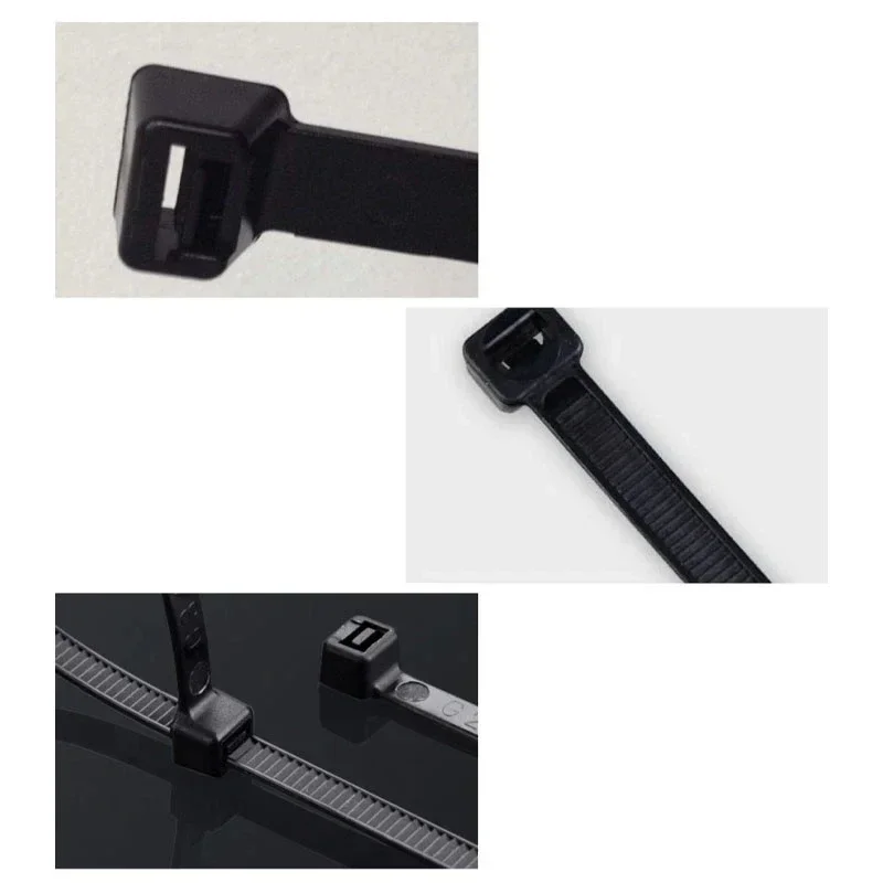 100 Pieces Black Red 4x200mm Cable Ties Fastening Rings Reusable Cable Zipper Ties Removable Multifunctional Anti-Corrosion Ties image 5