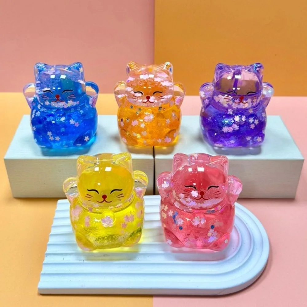 الهدايا الملونة لون الحلوى قطة الحظ الحلي الإبداعية Kawaii مصغرة الحرفية الديكور DIY الديكور Microlandscape