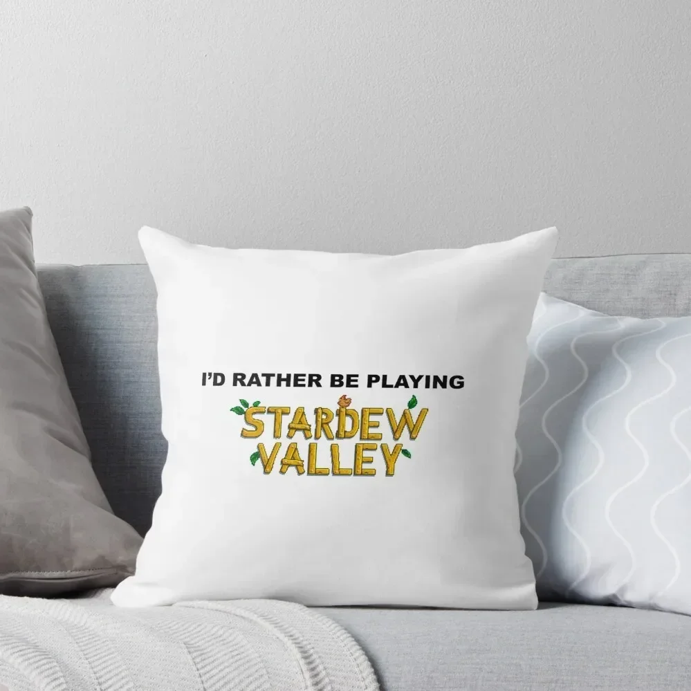 

i_d rather be playing stardew valley Throw Pillow Cushions For Children Embroidered Cushion Cover pillow