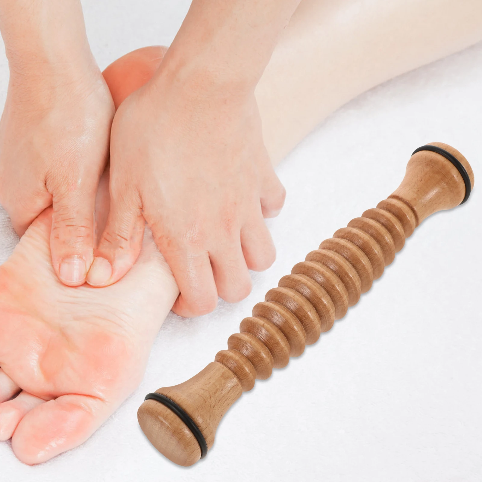 

1 шт. деревянный роликовый массажер для ног, прочный массажер для облегчения боли, релаксации, снятия стресса, крови, портативный подарок