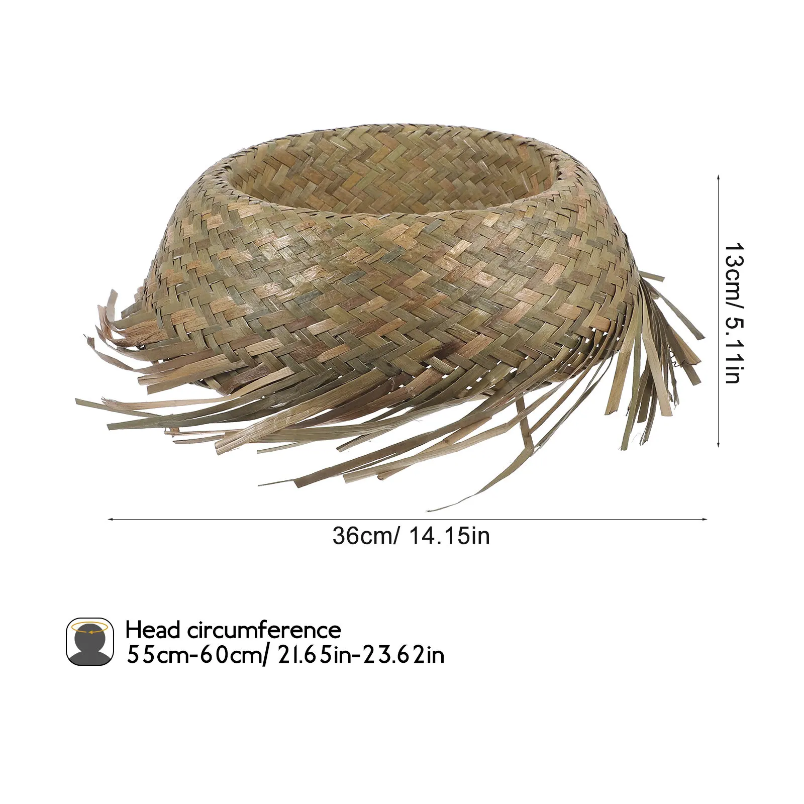 

Straw Woven Beach Sun Hat Lightweight Breathable Summer Party Headwear for Outdoor Activities Hawaiian Style Decorative Cap