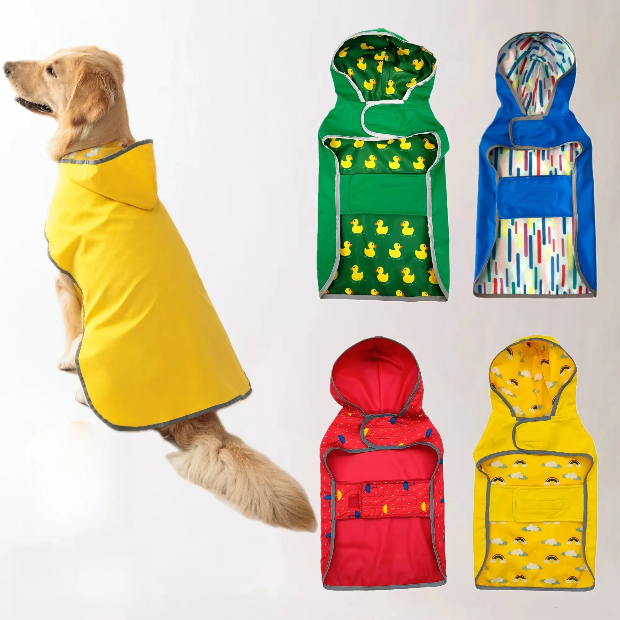Manta Impermeable Cachorro Doble Capa Reversible Amarillo Perro Seco Elegante Mascota