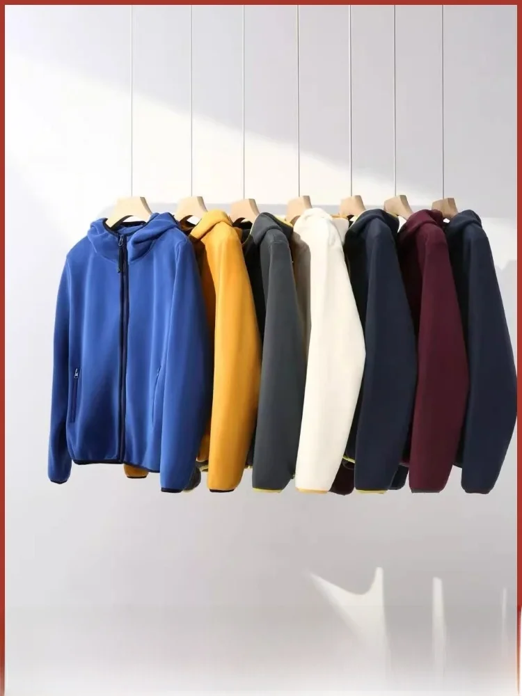 

ex Thiened Fce Куртка с капюшоном Зима Открытый Повседневный Sle Чистый цвет Модное пальто для пар Теплый уютный дизайн на молнии