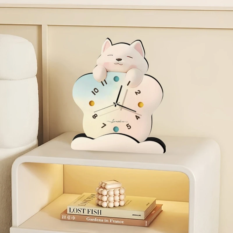 

Living Room Bedroom Table Clock Ornament Bedside Cute Originality Table Clock Entrance Tabletop Dekorative Uhr Home Decor HQ40Z
