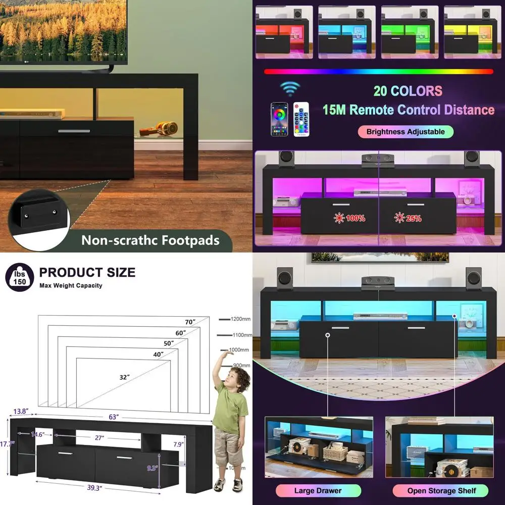 63 Tv Stand With La…