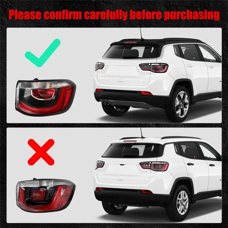 HOT-Outer Tail Light For Jeep Compass 2017-2021 Taillight Tail Lamp Brake Lamp Assembly,Outer Tail Light For Jeep Compass 2017-2