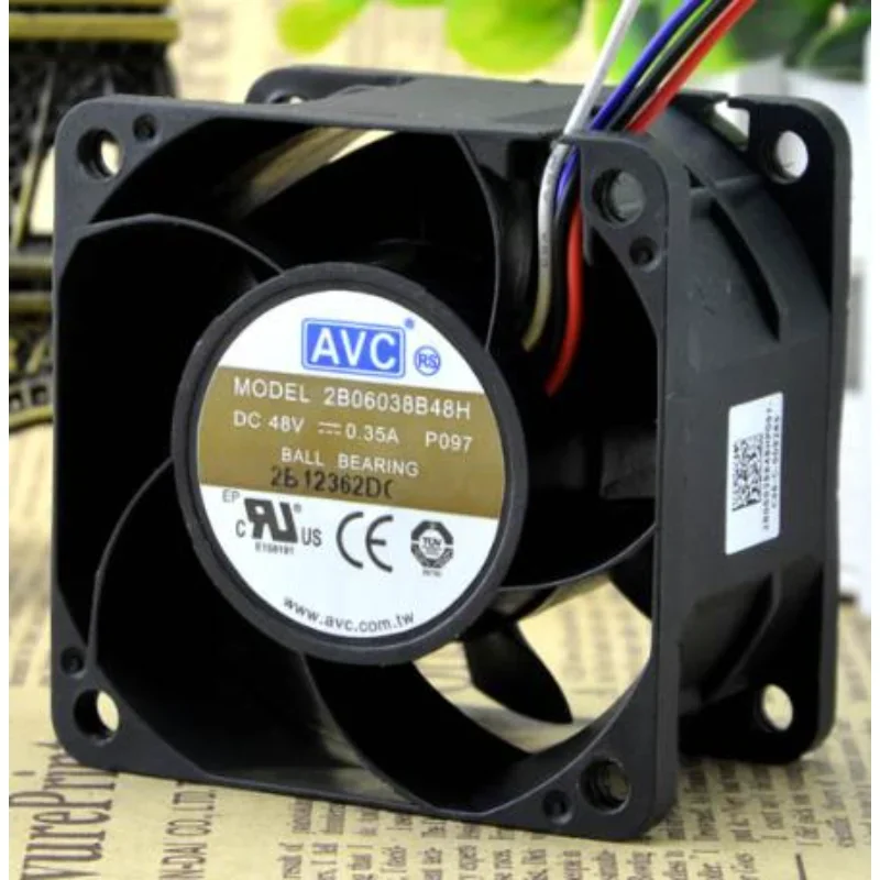 

New Cooler Fan For AVC 2B06038B48H Double Ball Cooling Fan 6038 48V 0.35A 6CM 60×60×38MM