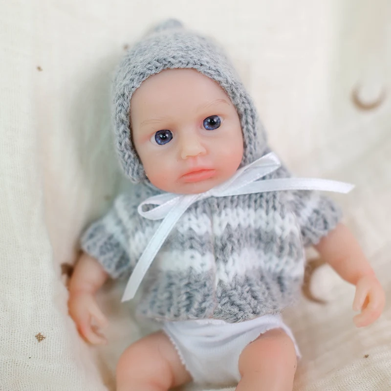 

NPK 6''High Quality Mini Handy Baby Boy Loulou Super Soft Solid Platinum Silicone Flexible Elastic Reborn Doll Soft Touch Gift