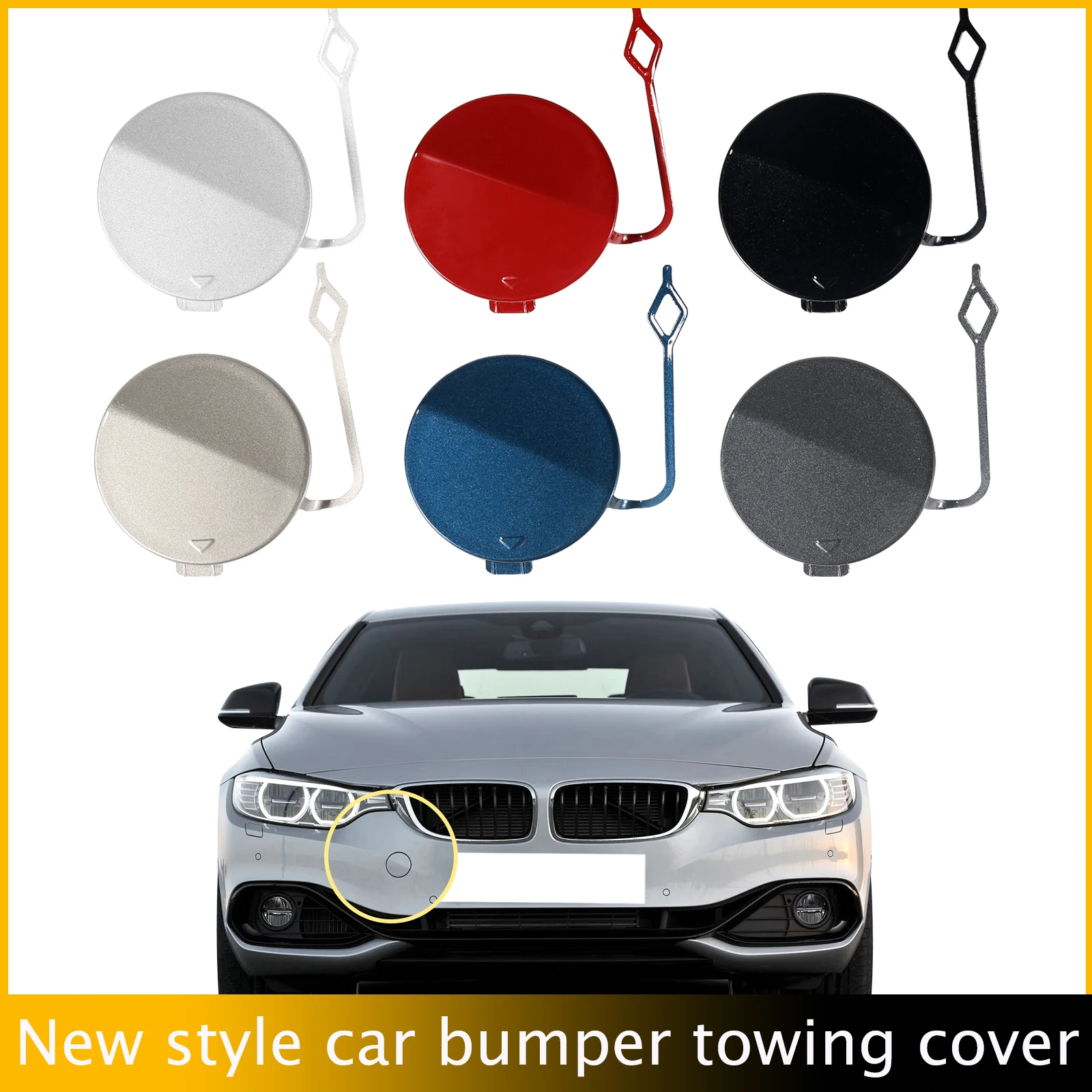 

Front Bumper Tow Hook Cap Towing Eye Cover For BMW 4 Series F32 F33 F36 428 428iX 430i 430iX 435i 440iX 2014-2019 51117363392