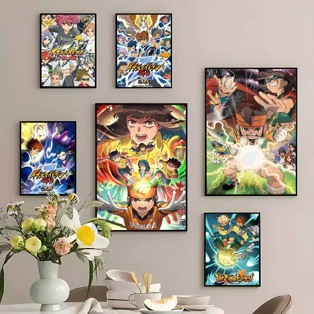 Anime I-Inazuma Eleven Poster Waterproof Wall Art Sticker For Bar Living Room Vintage Decor High Quality Print Gift
