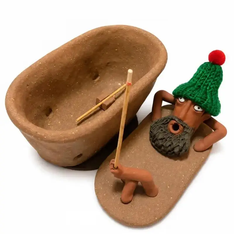 Creative Lazy Bath Man Incense Burner - Unique Design Relaxing Aromatherapy Holder for Bathroom&Home Decor, Stress Relief Gift