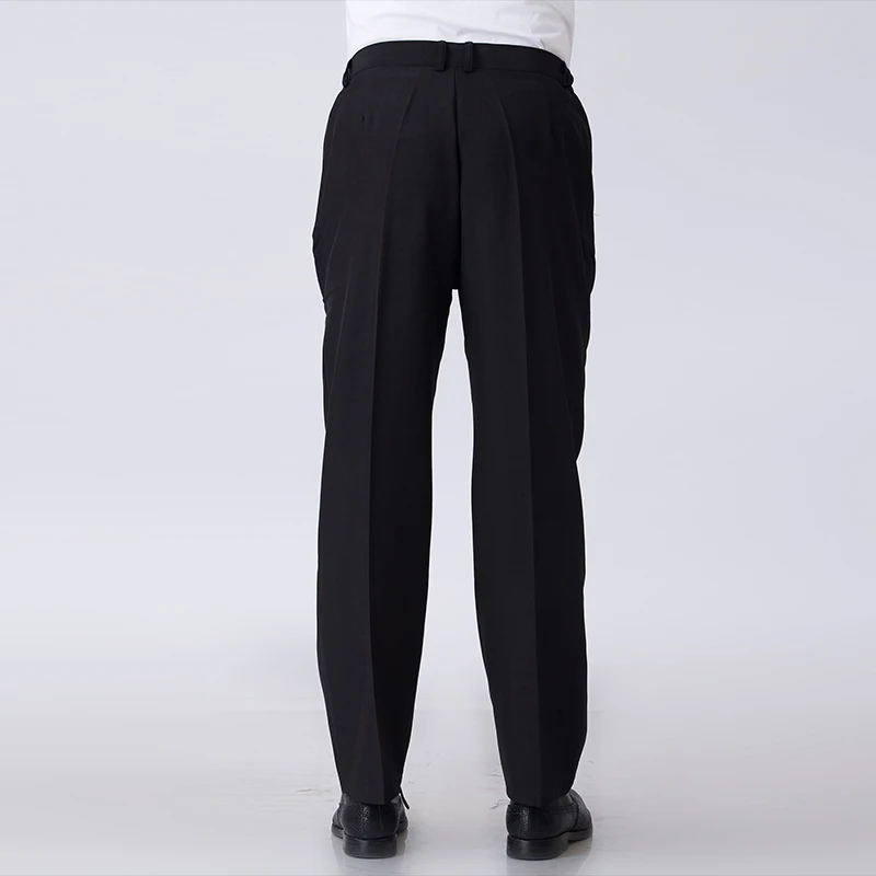 Men's Loose Chef Trousers Restaurant Men's Kitchen Pants Hotel Catering Half Elastic Waist Work Pant Bar Waiter Stripe Work Pant