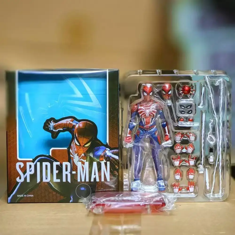 Spider Man Ps4 Game Upgrade Suit Action Figure High Quality Fully Articulated Joint Movable Model Desktop Ornament Collectible