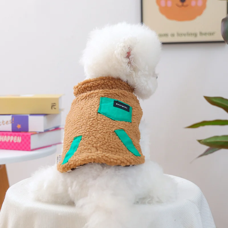 

New Lamb Wool Pet Clothes Double-Sided Wearable Windproof Autumn Winter Warm Pet Jacket Dog Fleece Vest