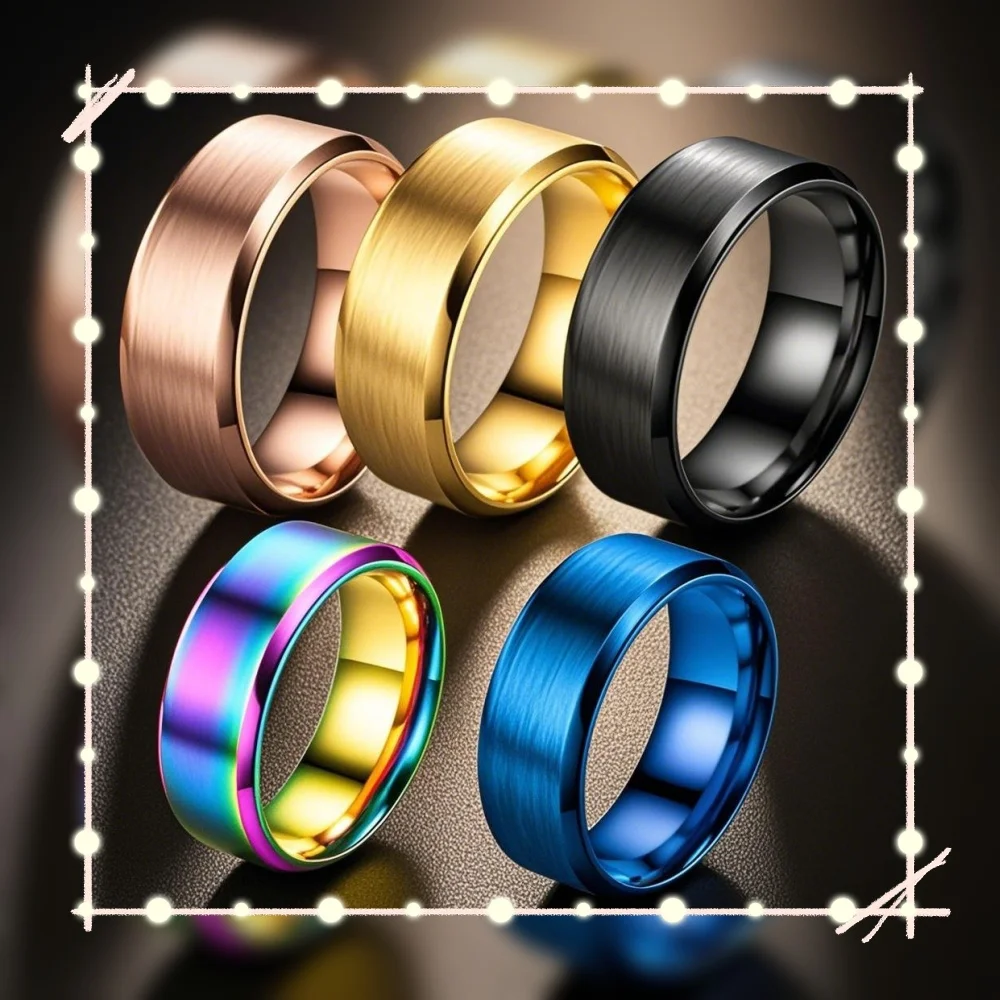 Classic 8mm Unisex Stainless Steel Ring with Brushed Finish Wedding Band Couple's Jewelry Accessory