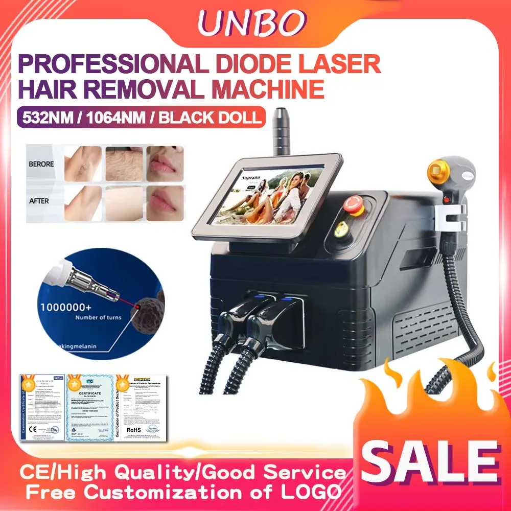 2 in 1 Professional Soprano Titanium Ice 808nm Diode Laser Hair Removal Machine Painless Permanent Body Face Epilator Salon