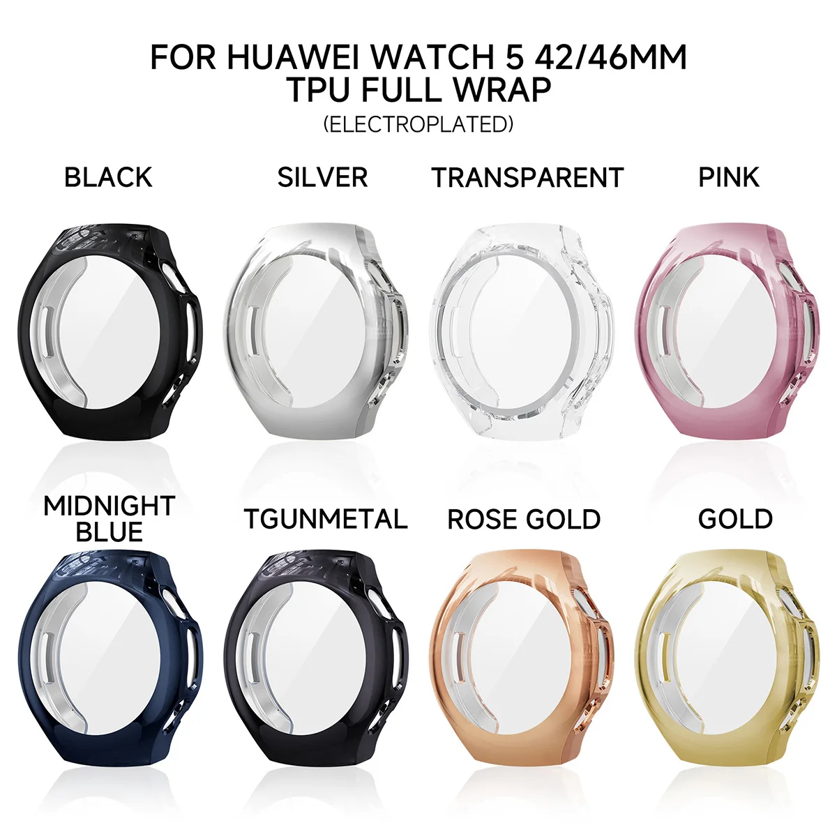 Custodia morbida per orologio per Huawei Watch 5 42MM 46MM placcatura paraurti guscio protezione schermo custodia Smartwatch accessori