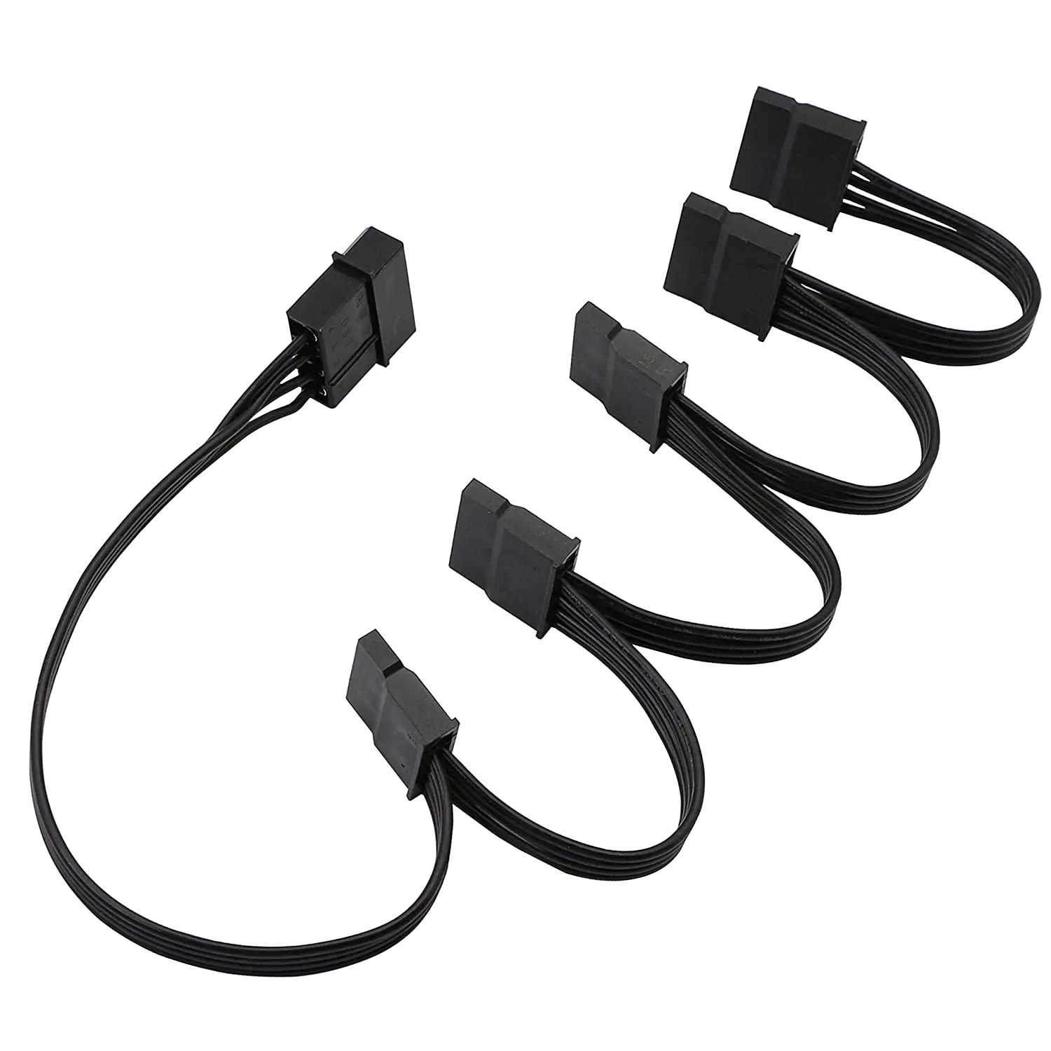 SATA 15-Pin Power Adapter Line Large IDE 4P Male to 5 SATA 15 Pin Female Power Extension Cable Splitter IDE to SATA Connector